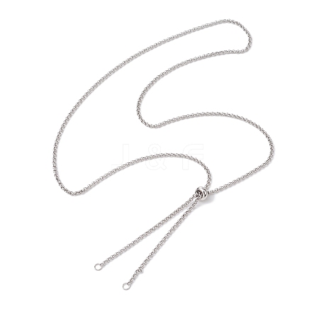 304 Stainless Steel Slider Necklace Makings AJEW-JB01259-02-1