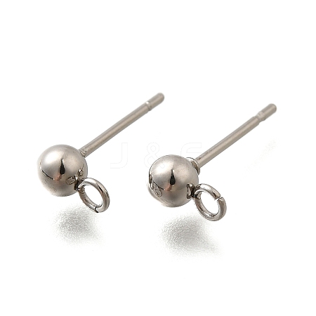 201 Stainless Steel Stud Earring Findings STAS-R156-01P-05-1