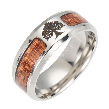 Tree of Life Enamel Finger Rings FIND-PW0020-08C-1