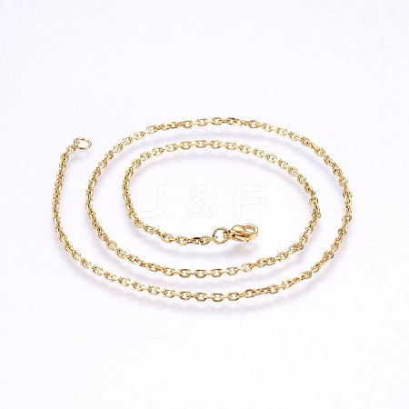 304 Stainless Steel Cable Chain Necklaces NJEW-P226-01G-02-1