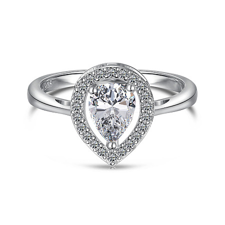 925 Sterling Silver Micro Pave Cubic Zirconia Finger Rings FS-WGBB1F3-03-1