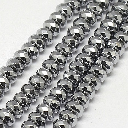 Electroplate Non-magnetic Synthetic Hematite Beads Strands G-J161-6x4mm-02-1