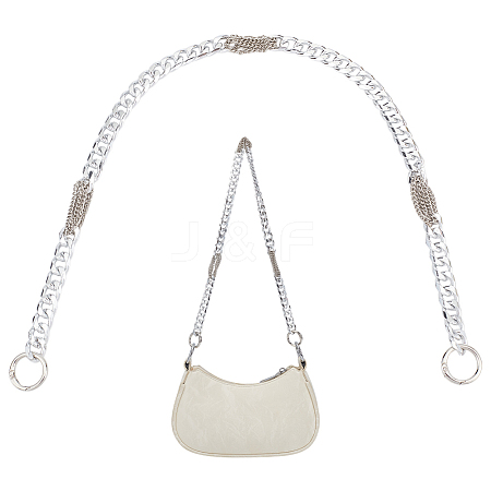Aluminum & Iron Cuban Link Chains Bag Extender Chains HJEW-PH02129-02-1
