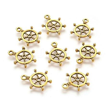 Tibetan Style Alloy Helm Pendants X-TIBEP-S257-AG-LF-1