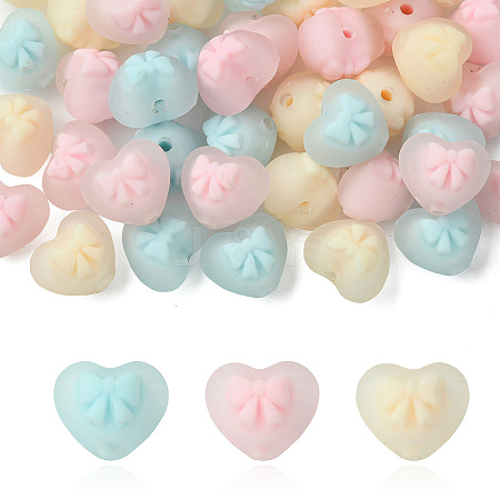 45Pcs 3 Colors Rubberized Style Opaque Acrylic Beads OACR-CJ0002-56-1