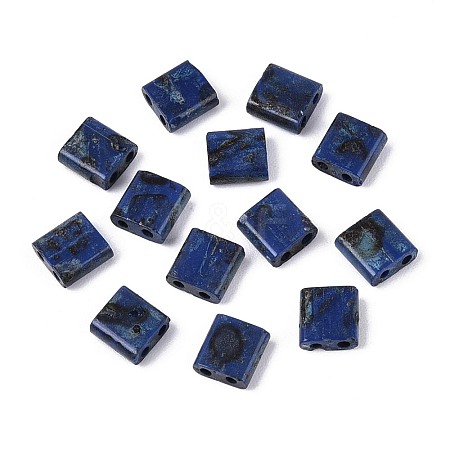 2-Hole Baking Paint Glass Seed Beads SEED-N009-03B-1