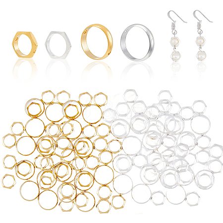 60Pcs 4 Style Brass Beads Frames KK-FH0005-31-1
