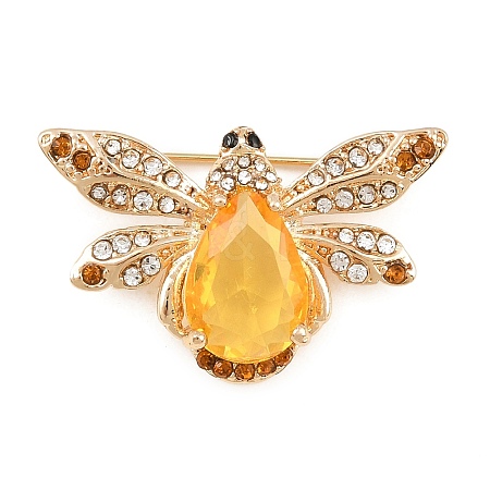 Alloy Rhinestone Lapel Pin Brooches for Backpack Clothes RB-CBA2419-01G-1