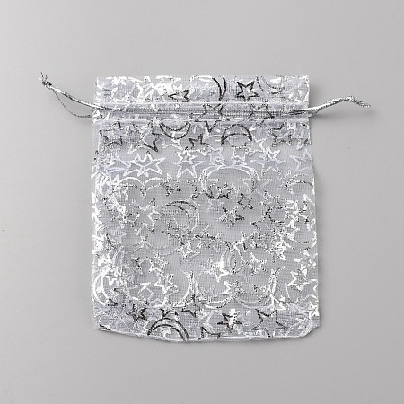 Hot Stamping Star & Moon Organza Drawstring Bags OP-TAC0003-02-1