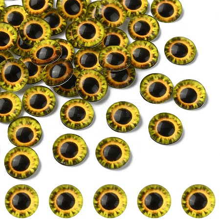 Flat Back Glass Cabochons GGLA-YW0002-10mm-02F-1