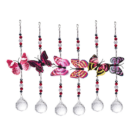 Random Pattern Butterfly Hanging Crystal Prisms Suncatcher PW-WG56806-01-1