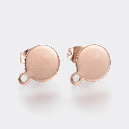 Ion Plating(IP) 304 Stainless Steel Stud Earring Findings STAS-K184-02-01RG-1