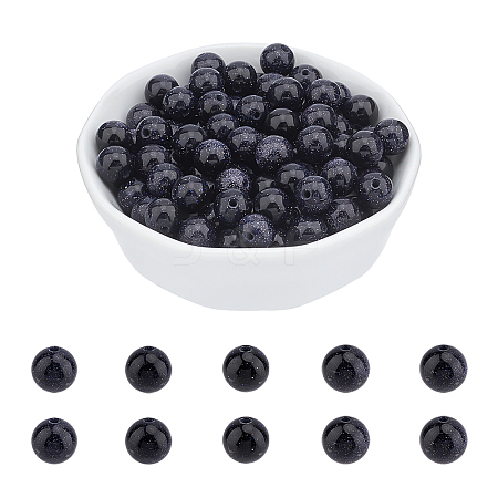 Synthetic Blue Goldstone Beads Strands G-AR0001-95-1