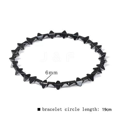 Synthetic Non-magnetic Hematite Beads Stretch Bracelets for Men RL7655-21-1