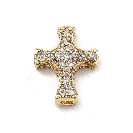 Brass Micro Pave Clear Cubic Zirconia Pendants KK-L228-37G-02-1