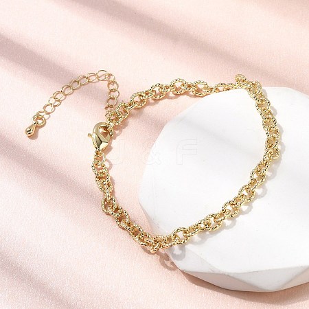 Brass Link Cable Chain Bracelet for Women BJEW-A065-06G-1