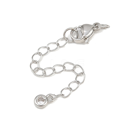 Brass Micro Pave Cubic Zirconia Ends with Chain KK-H480-59P-1