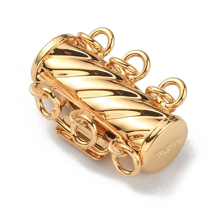 3-Strand 6-Hole Brass Box Clasps KK-WH0058-05B-G-1