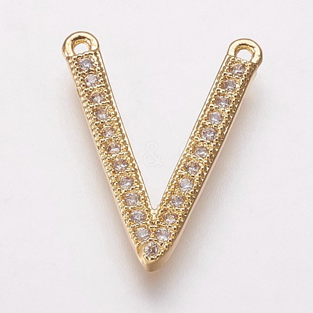 Brass Cubic Zirconia Pendants KK-P134-12G-1