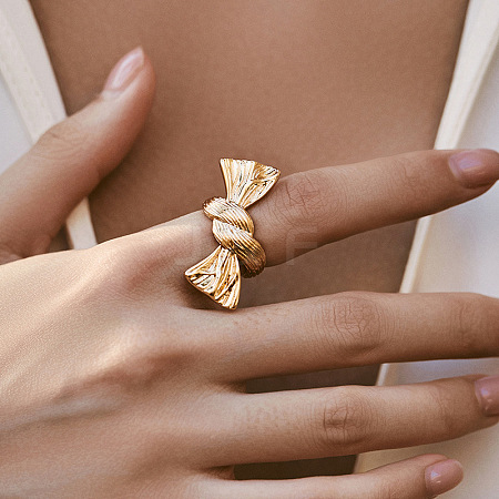 Brass Adjustable Cuff Open Rings for Women LS-RJEW-Z097-03G-01-1
