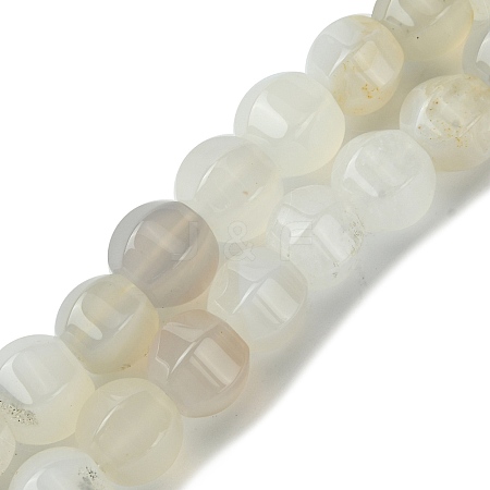 Natural White Agate Beads Strands G-H023-A19-01-1