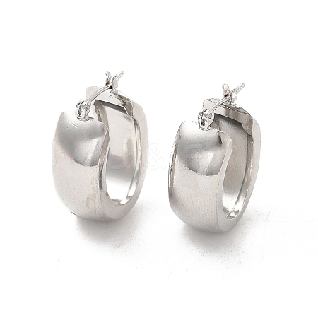 Brass Oval Thick Hoop Earrings for Women EJEW-E273-04P-1