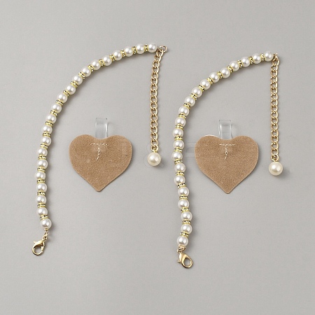 Plastic Imitation Pearl Beaded Shoelace Bands FIND-WH20003-17A-02-1