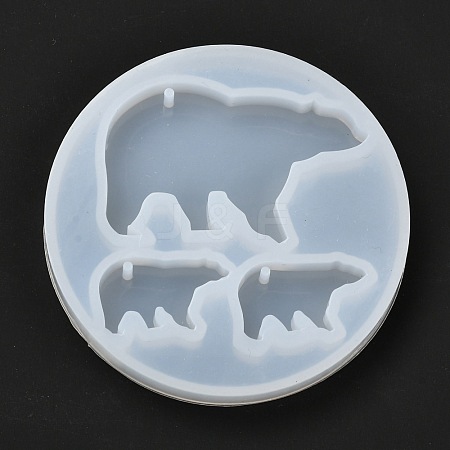 Polar Bear Silhouette Silicone Pendant Molds DIY-P029-11-1