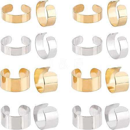 Unicraftale 24Pcs 4 Style 304 Stainless Steel Cuff Rings STAS-UN0032-75-1