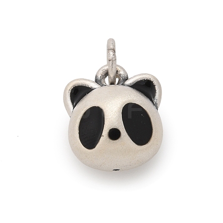 Fine Silver Enamel Panda Charms STER-D300-18AS-1