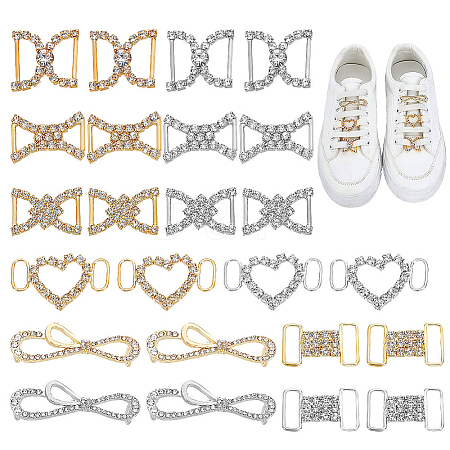 24Pcs 12 Styles Crystal Rhinestone Shoe Lace Decoration FIND-GA0005-07-1