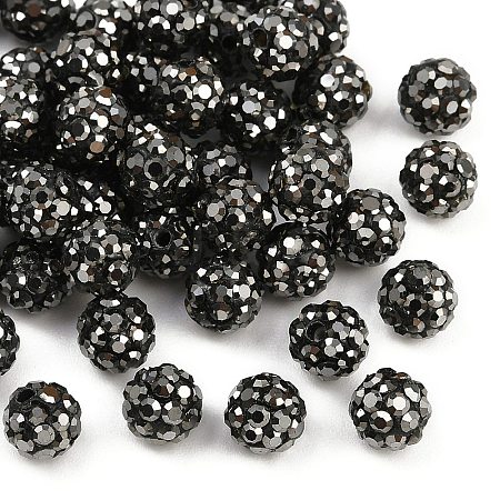 Polymer Clay Rhinestone Beads RB-H284-6MM-Half-1-1