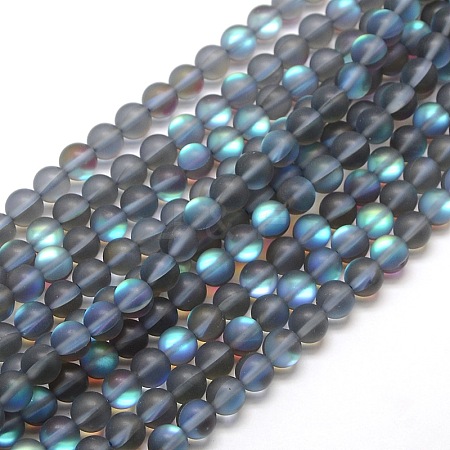 Synthetic Moonstone Beads Strands G-F142-10mm-02-1