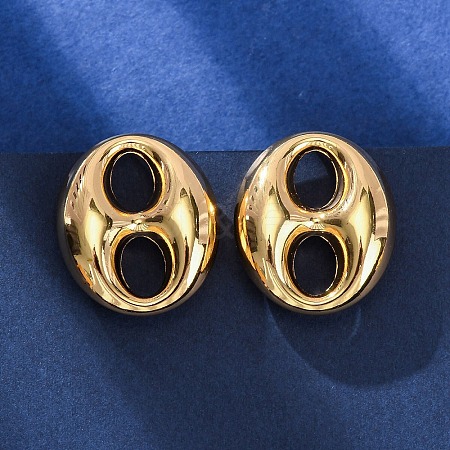 Oval 304 Stainless Steel Stud Earrings EJEW-A125-79B-G-1