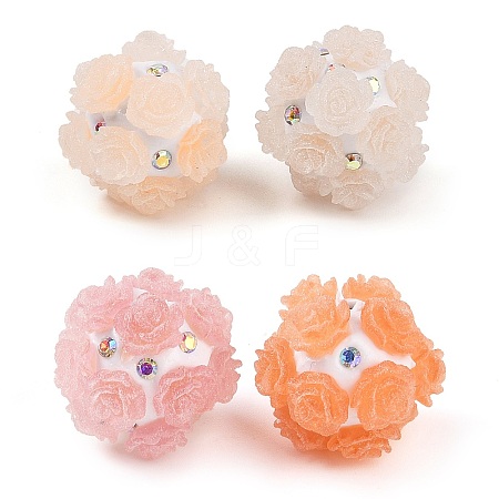 Acrylic Handmade Luminous Polymer Clay Rhinestone Beads CLAY-H003-08B-1