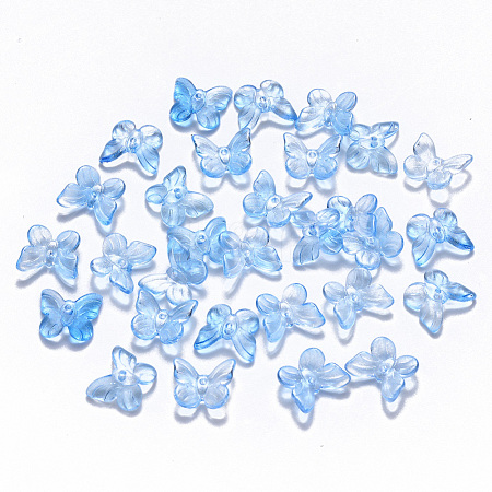 Transparent Spray Painted Glass Charms GLAA-T016-21A-1