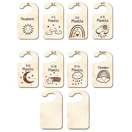 Wood Baby Closet Size Dividers AJEW-WH0352-003-1