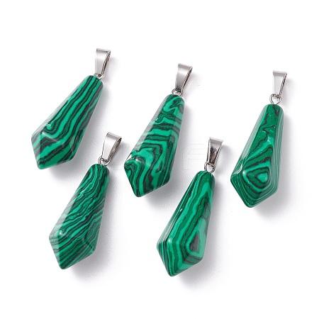 Synthetic Malachite Pointed Pendants G-I314-02P-12-1