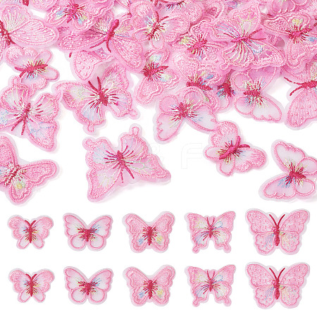 40Pcs 5 Style Polyester Computerized Embroidery Sew on Ornament Accessories DIY-TA0009-39-1