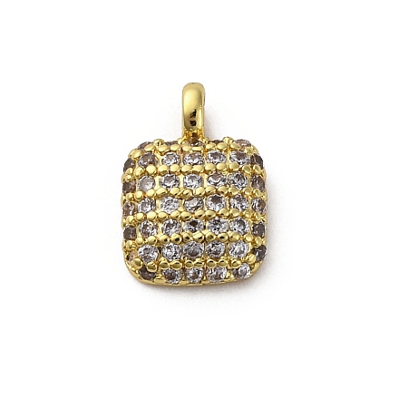 Brass Micro Pave Cubic Zirconia Pendants KK-Q070-01G-G-1