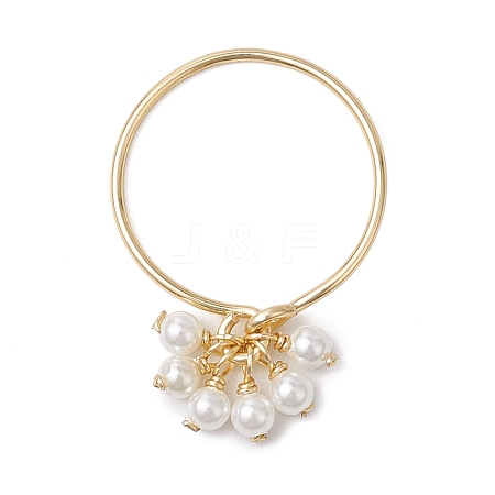 Round Shell Pearl Finger Rings RJEW-TA00156-1