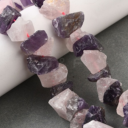 Natural Rose Quartz & Amethyst Beads Strands G-I283-F10-1