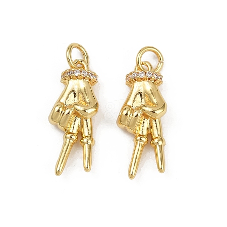 Brass Micro Pave Cubic Zirconia Pendants KK-C093-01A-G-1