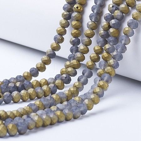 Electroplate Transparent Glass Beads Strands EGLA-A034-T1mm-V03-1