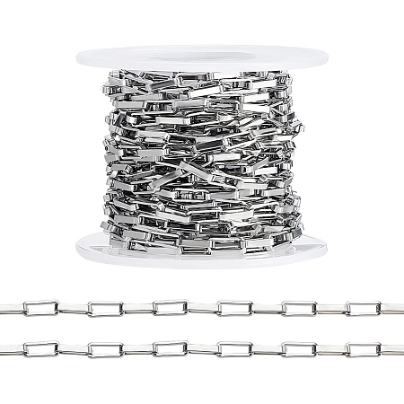304 Stainless Steel Paperclip Chains CHS-WH0020-005P-1