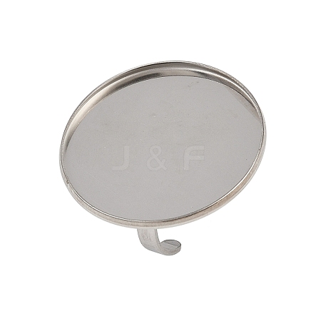 304 Stainless Steel Cuff Ring Components STAS-D372-07P-10-1