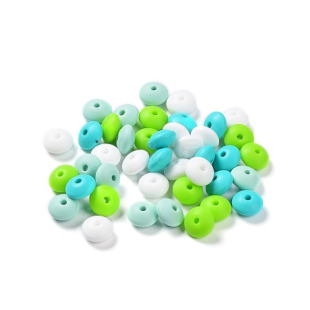 Rondelle Food Grade Eco-Friendly Silicone Focal Beads SIL-F003-07E-1