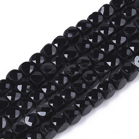 Natural Black Spinel Beads Strands G-S362-001-1