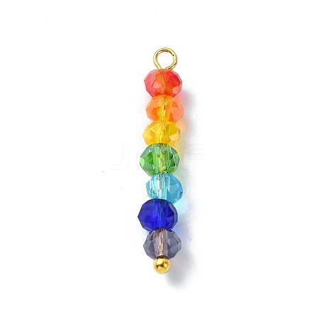 2Pcs Rainbow Color Faceted Glass Pendants PALLOY-JF02525-01S-1