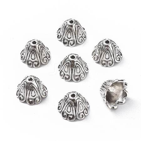 Tibetan Style Alloy Bead Caps TIBEB-EA9700YKG-AS-LF-1